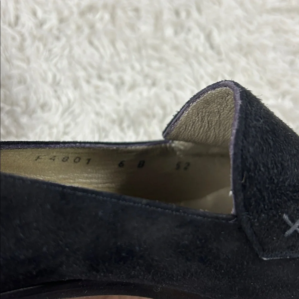 Cole‎ Haan black suede chunky heel loafers, size 6